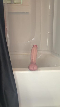 Slut Wife Fucking Huge Dildo in Shower