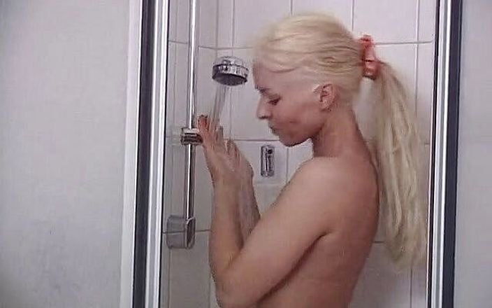 Lucky Cooch: Petite blonde MILF in bathroom