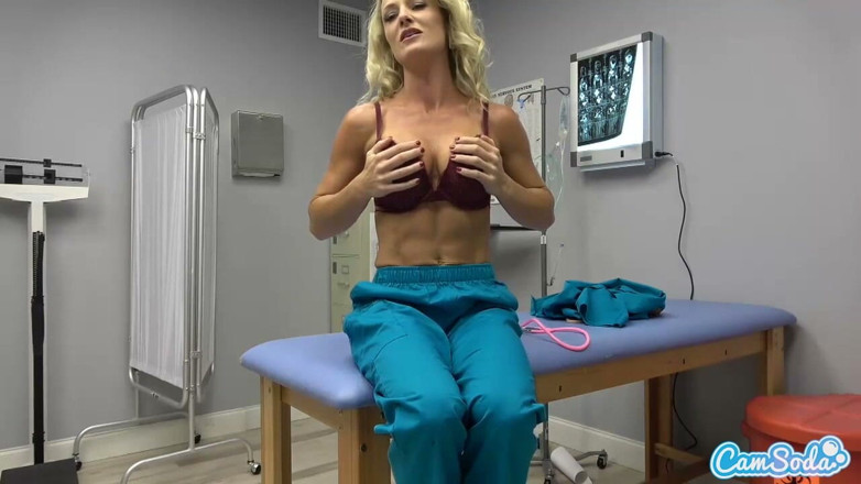 CamSoda: Mature Blonde Nurse Sydney Hail Masturbates at Work