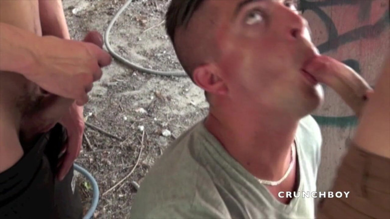 Crunch Boy: Fucked by 2 bad boys in exhib cruising place