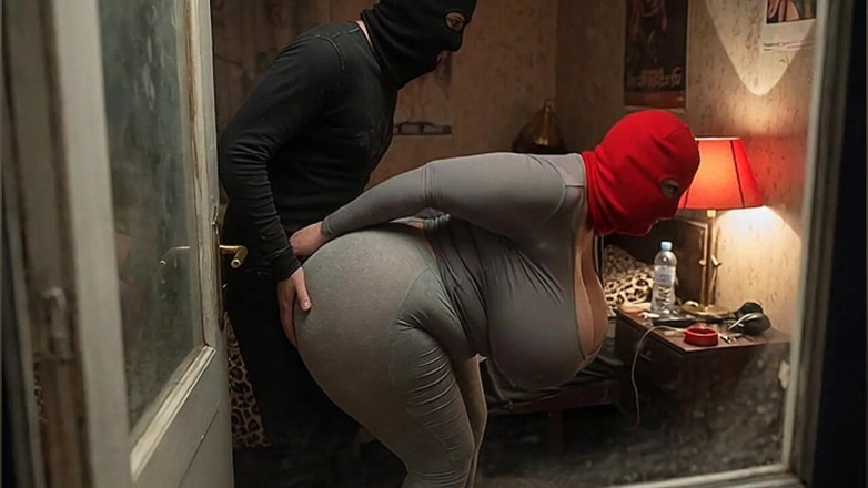 Animate golden: Big Tits Girl in Grey Outfit Gets Pressed From Behind...