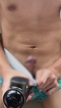 Japanese Man Teasing His Nipples and Cock at the Same Time