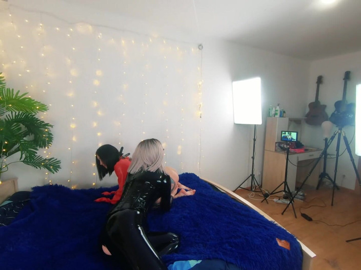 Arya Grander: Backstage of Pretty Lesbian Fetish Girls Doing Sex Video. Positive...