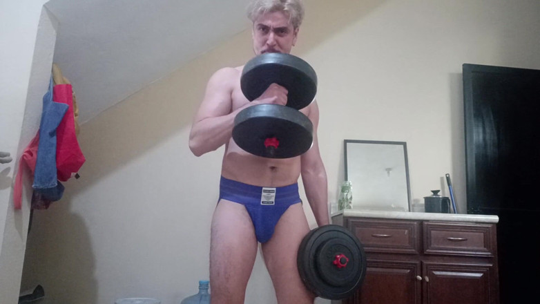 Tabasco Jake: Handsome White Latino Working Out in Jockstrap