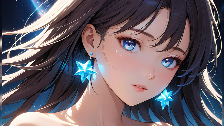 LustRender: Cosmic Cosmic Cosmic: eine schöne junge frau mit Stardust auf...