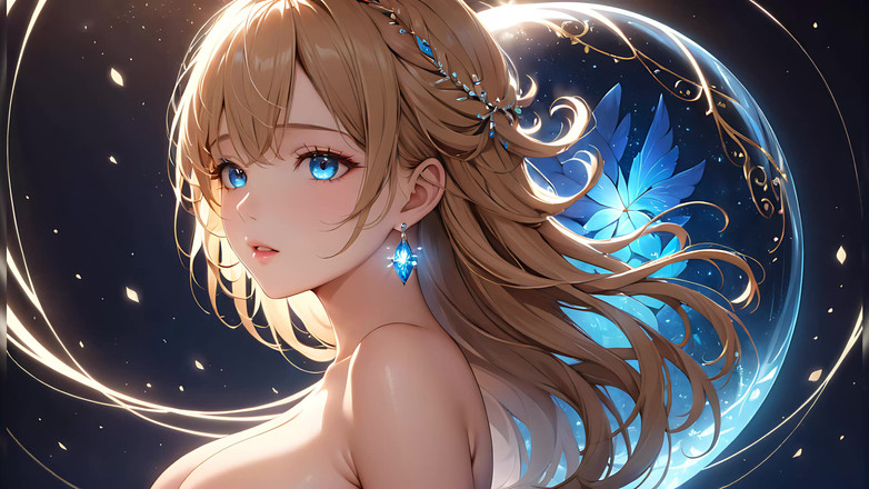 LustRender: Whispers of Magic - Ai Girl and a Glowing Orb