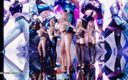 3D-Hentai Games: Everglow - Dun dun naked dance Ahri, Akali, Evelynn, Kaisa, Seraphine 3D...