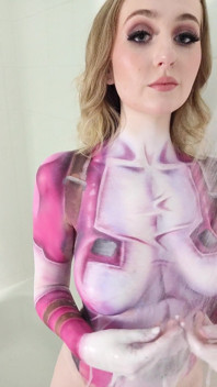 Cosplay, Gwen, body paint, enlèvement et jeu de nichons