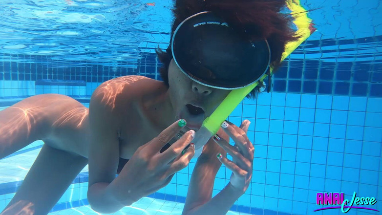 Jesse Thai: Asian Teen Swimming and Snorkeling with Glass Butt Plug