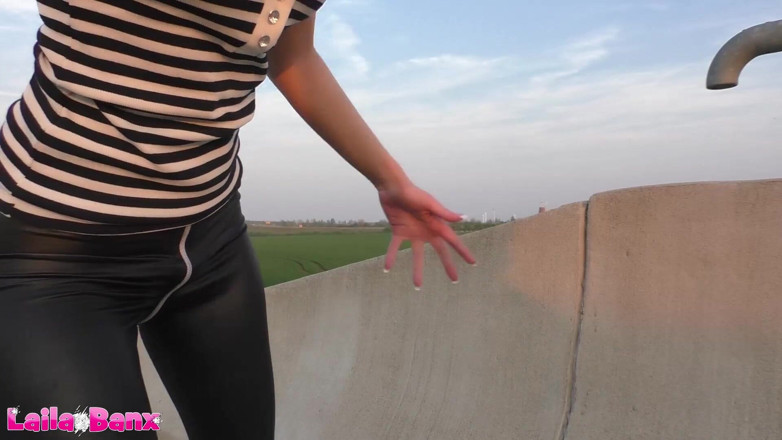Laila Banx: Outdoor cum covered! Cheeky doggy-fuck at the A69