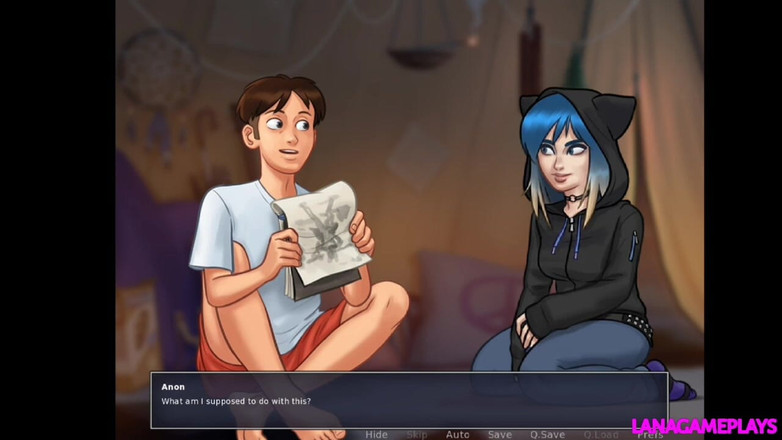 Lana Game plays: Summertime saga #115 - schattig gothic meisje houdt van zijn enorme pik -...