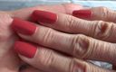 Lady Victoria Valente: लाल लंबी उंगलियों के नाखून - प्राकृतिक नाखून!