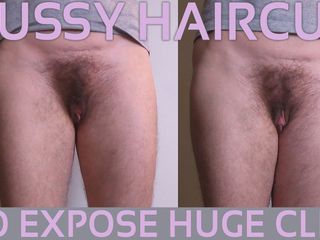 FTM Kinky cuntboy: Pussy hair cut to expose huge ftm clit when standing