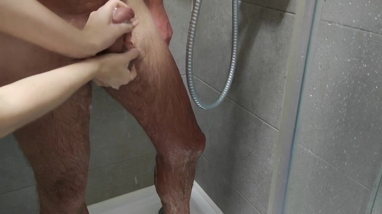 Anal histories: Shower masturbation by hands with long nails