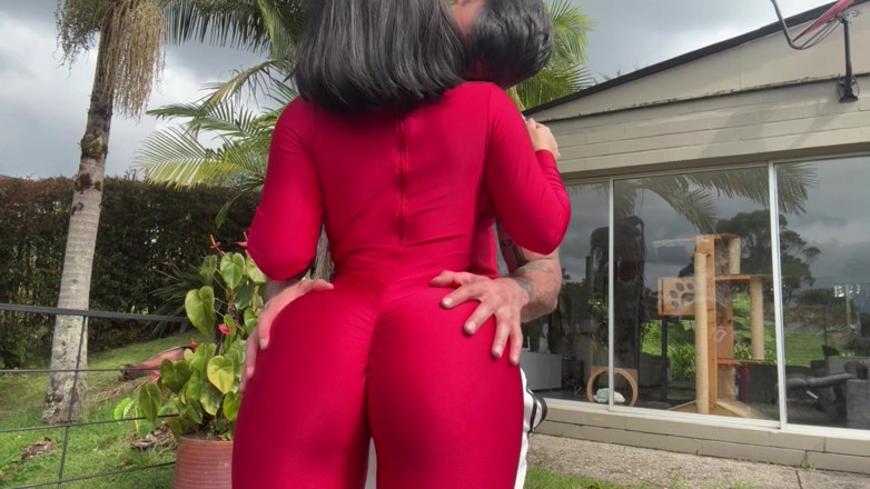 Sins_ofi: Yoga Afternoon with a Beautiful Schoolgirl in Red Leggings Makes...