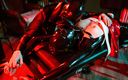 Rubber pervs: Heavy rubber masked latexgirl stretched and tickled