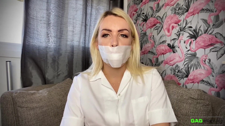 Gag Attack: Penny Lee - Nurse self gag