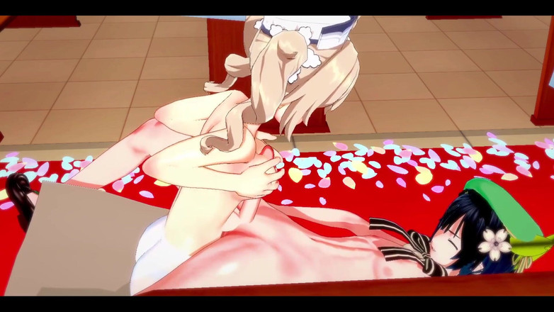 HentaiTubes: Hentai Impak Genshin - Barbara X Venti Berkongkek di gereja - lucah...