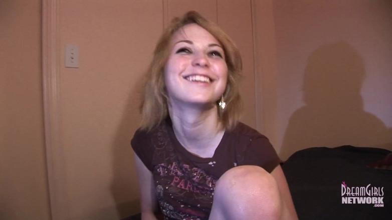 Dream Girls: Cute shy coed first timer shows her pussy