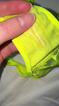 Worn Creamy Panties Inspection, Pissing in Panties in Shower - Small Tits Play