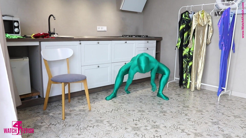 Gymnastic: Zentai'de çıplak contortion