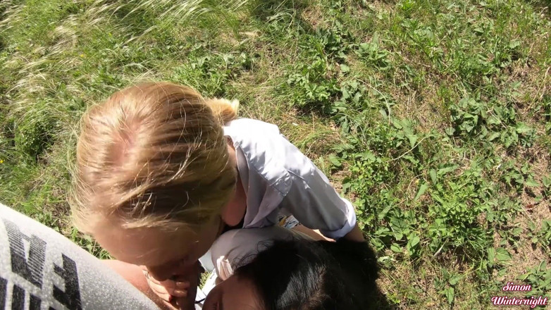 YSP Studio: Double blowjob in the woods from smoking girlfriends