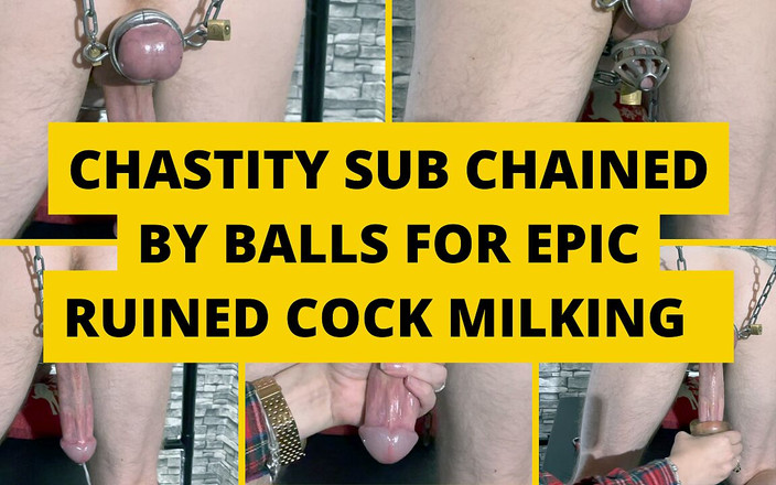 BJQueen and Rod: Bekaret epik bir yarak sağma için taşaklar tarafından zincirleniyor ve...