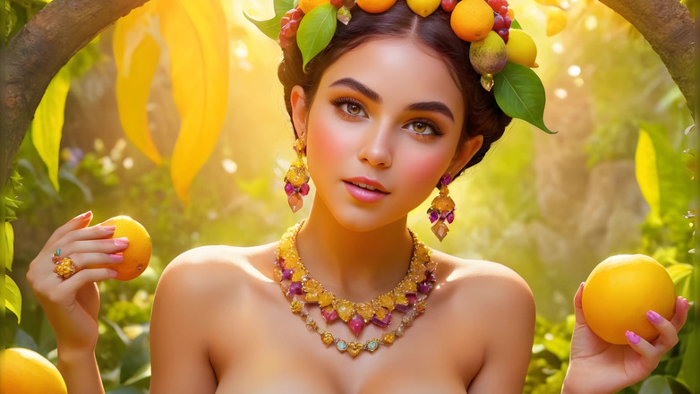 LustRender: अबीउ के साथ सुंदर बड़े स्तनों वाली नग्न योगिनी लड़की