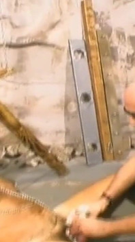 Muscular chap whips as he gets horny by an older gay dude