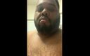 Blkhole420: Black guy masturbating in the shower