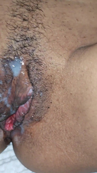 Real Homemade British Couple - Mixed Race MILF Playing with Pussy with Big Cum