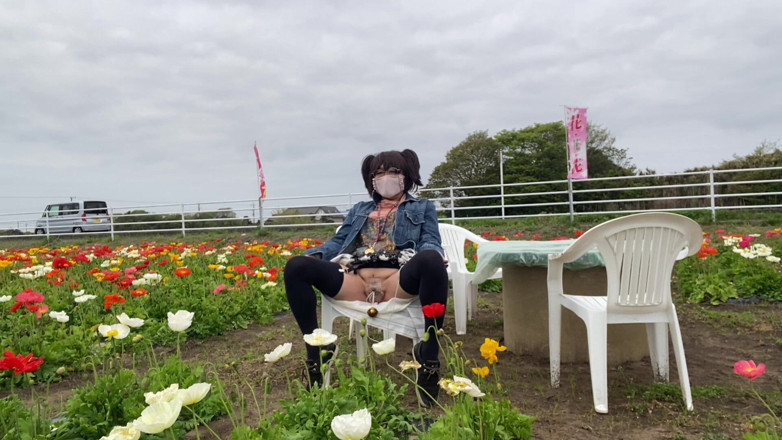 megu2002: No. 195 Exposing My Pussy in a Flower Field