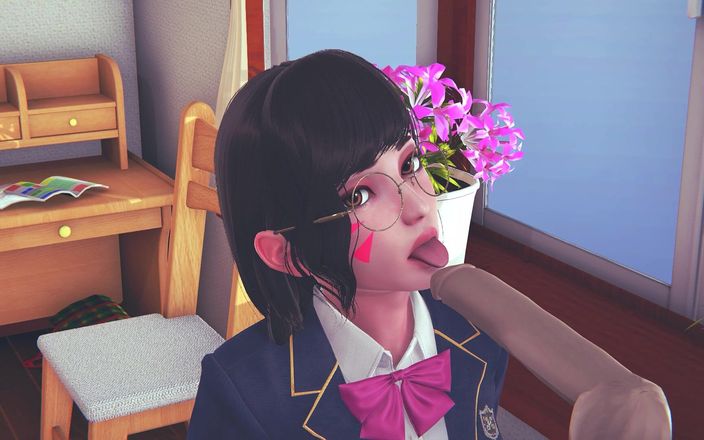 Waifu club 3D: DVA college girl licks your cock with her tongue and...