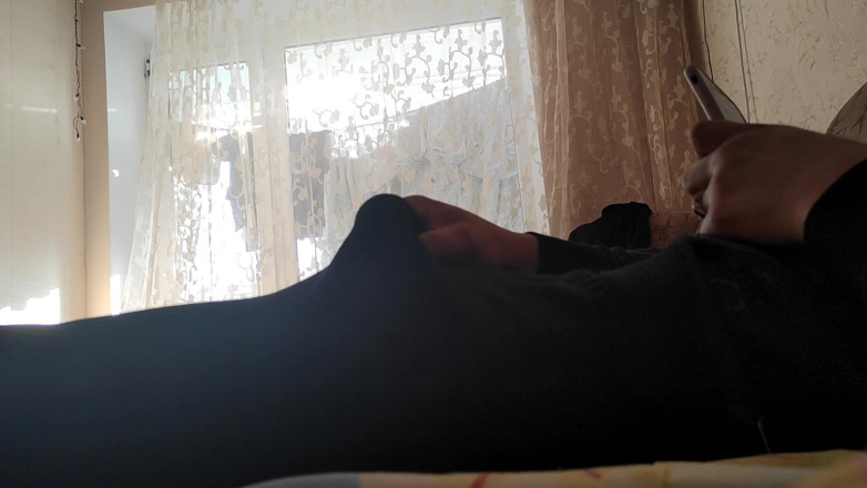 Auff: Masturbating at home in panties and watching porn