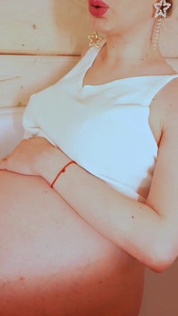 Bath Time with Huge Pregnant Belly and Boobs
