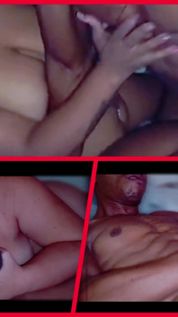 Threeway View of Threesome Throatpie
