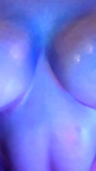 Oil Titty Tease Strobe Light Slow Motion Bouncing Dropping Boobs