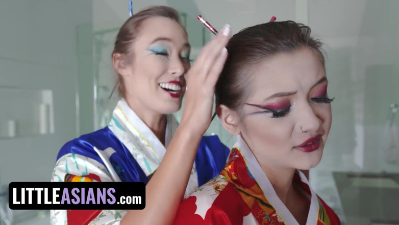 Little Asians: Little Asians - Beautiful Asian in kimono Christy Love teaches inexperienced...
