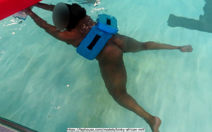 Kinky African MILF: I'm Learning to Swim in the Local Nudist Clubs's Swimming...