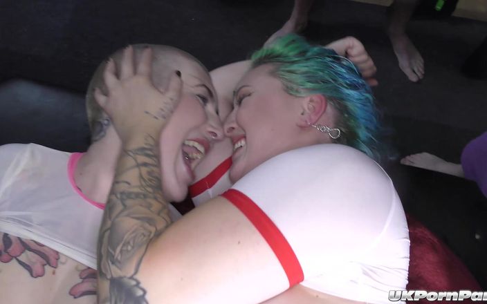 UkXXXpass: Gangbang fuck and facials for lovely Ruby and Pixie