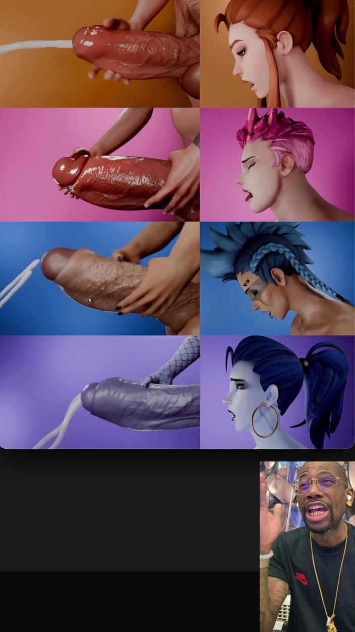 L6RD7BLU3 FUTA: Meerdere overwatch transgendersletten die zich tegelijkertijd aftrekken en klaarkomen