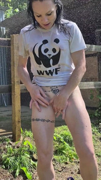 Wet T Shirt Playtime- Cooling off Under a Cold Outdoor Shower