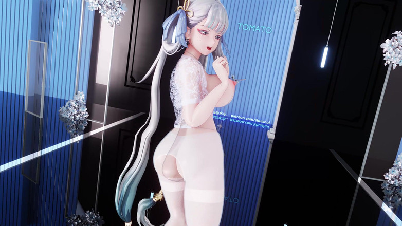 MikuMotion: [mmd]今汐shake It 白丝乳链双马尾