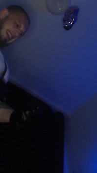 Straight Alpha in Suspenders with Leather Gloves