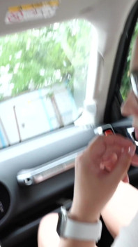 Slut Wife Sucks Huge Cock of a Stranger in the Car and Says Hello to Her Cuckold Hubby!