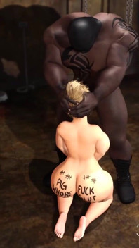 Blonde anal whore can't get enough black cock up her big booty hole