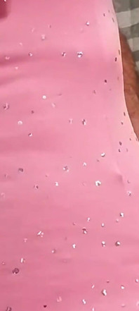 Cdmichelle Wearing Pink Sexy Teddy with Garter Straps Playing with Her Cock
