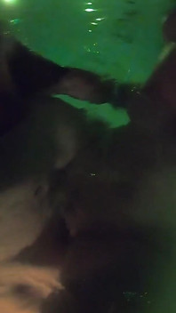 He Squirts Into Her Pussy Hole in the Pool
