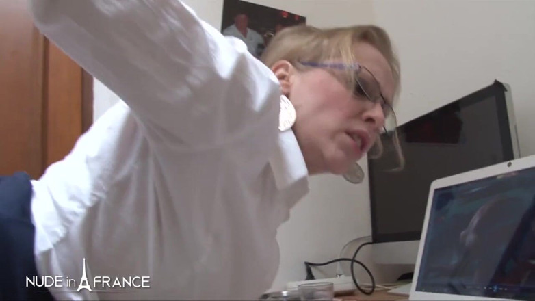 Nude in France: First day at work our new secretary gets analized by...