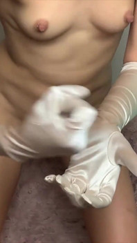Jerking off with a Blonde, Glove-wearing Cock Tease (with Zoe Sparx)